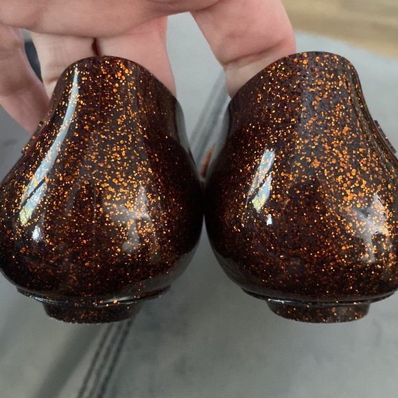 Melissa Glitter Brown Flats - Picture 7 of 10